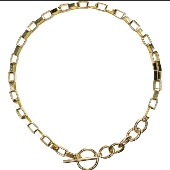 SOLD Gold Toggle Necklace - Picture 2 of 3